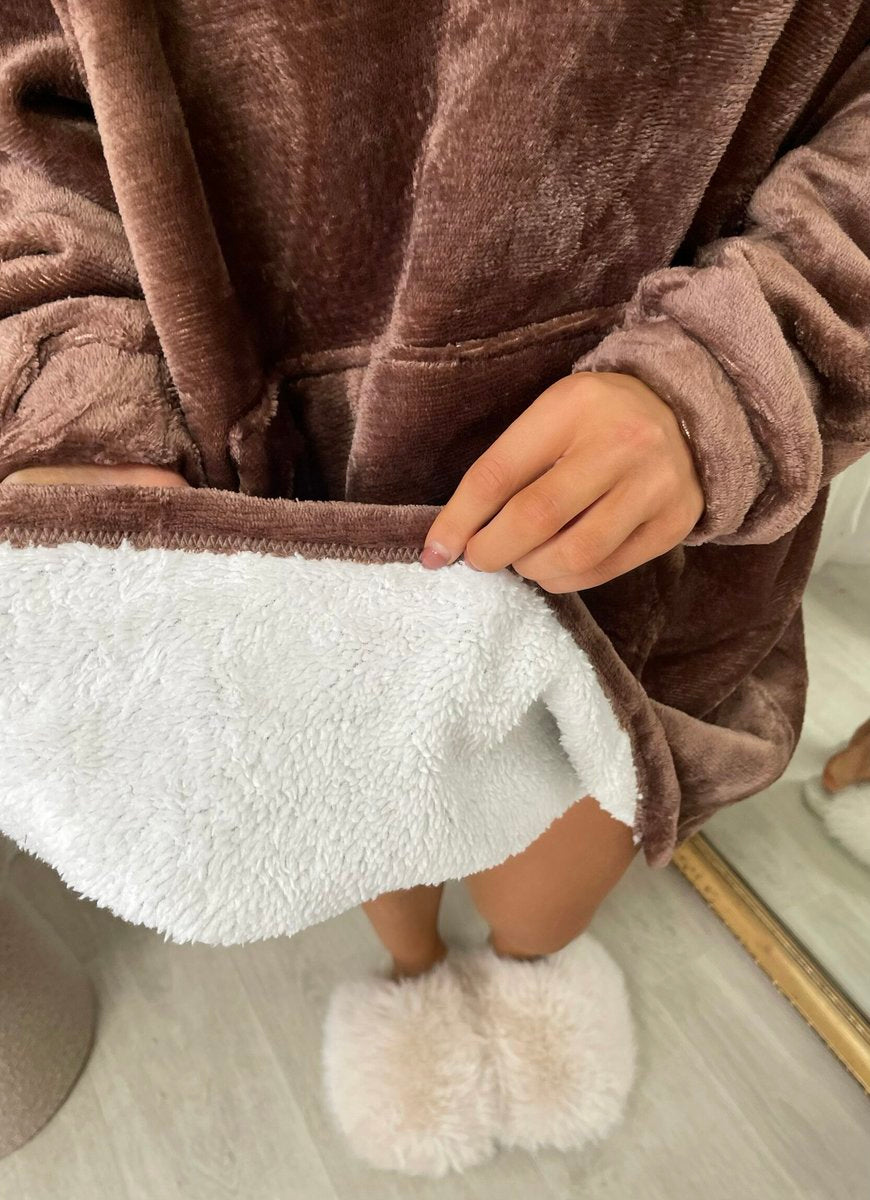 Oversized Fluffy Winter Blanket Hoodie - She Wears Glory Beverly Hills