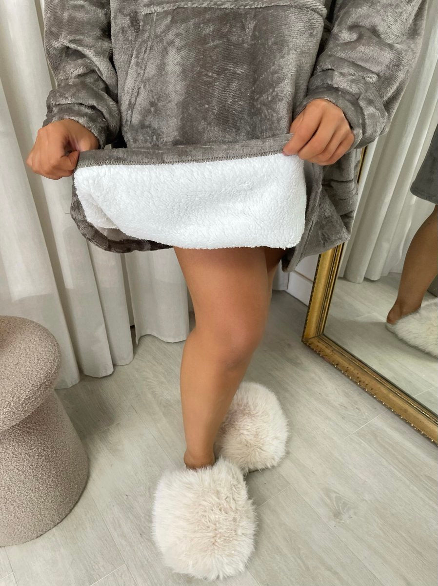Oversized Fluffy Winter Blanket Hoodie - She Wears Glory Beverly Hills