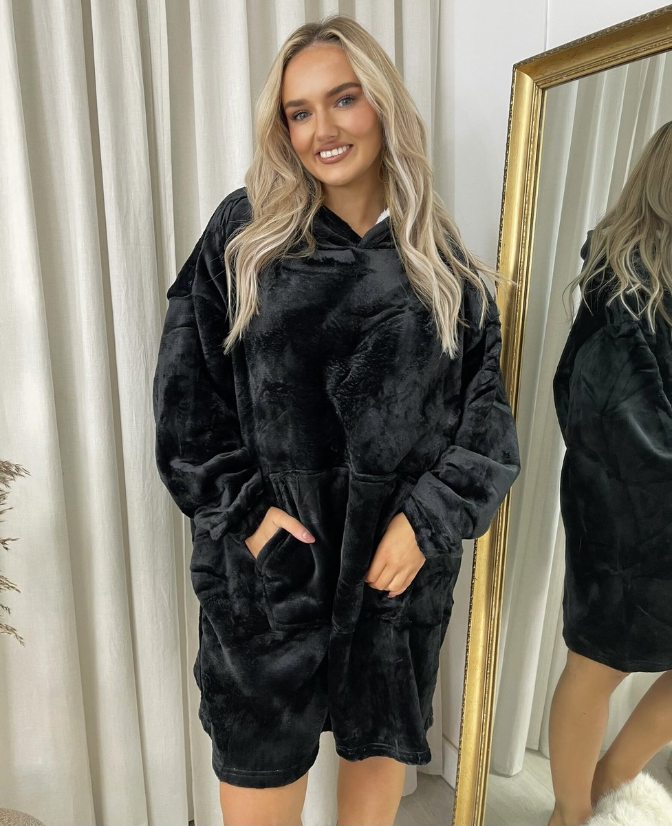 Oversized Fluffy Winter Blanket Hoodie - She Wears Glory Beverly Hills