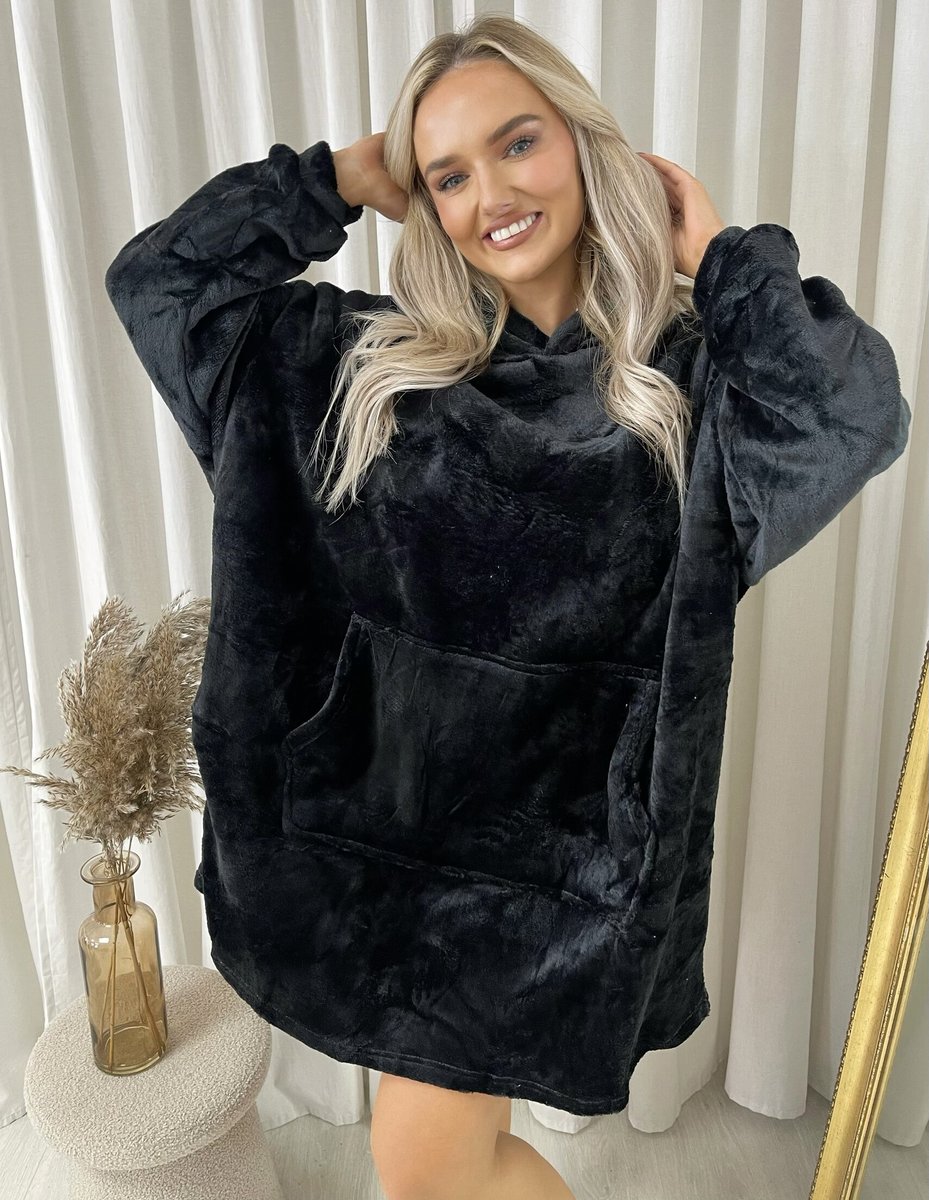 Oversized Fluffy Winter Blanket Hoodie - She Wears Glory Beverly Hills