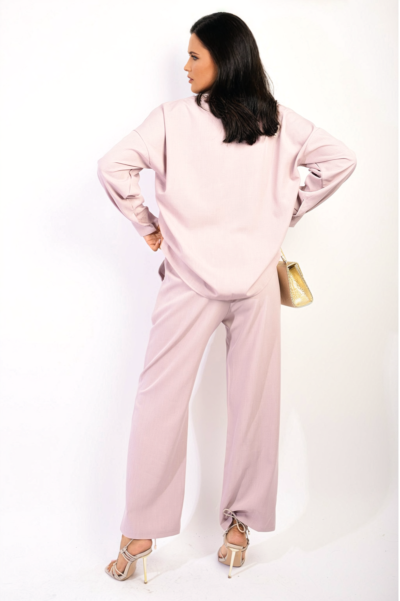She Wears Glory™ V-neck Long Sleeve Top and Wide Leg Pants Co-ord Set