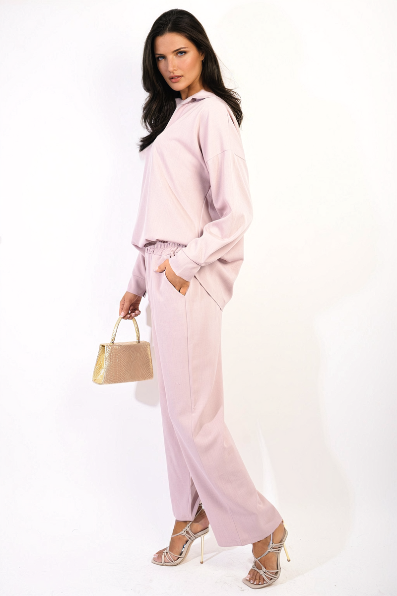 She Wears Glory™ V-neck Long Sleeve Top and Wide Leg Pants Co-ord Set