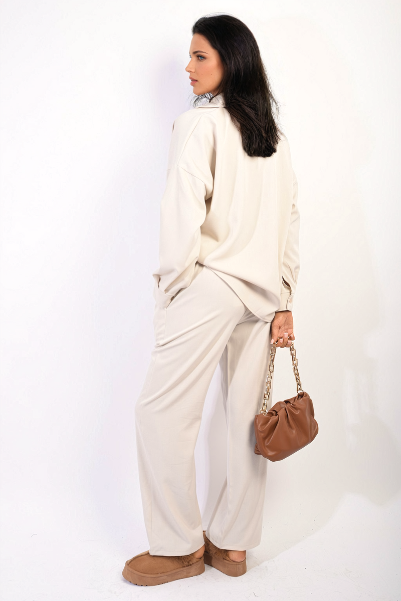 She Wears Glory™ V-neck Long Sleeve Top and Wide Leg Pants Co-ord Set