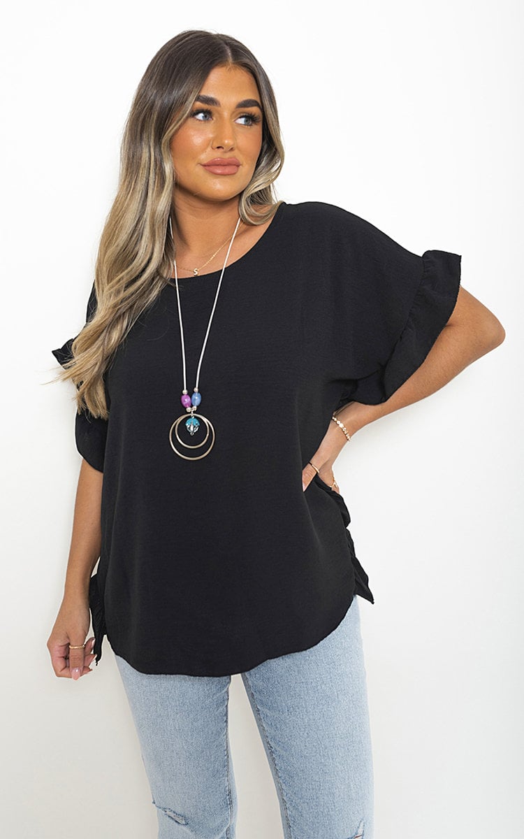 She Wears Glory™ Frill Sleeve Top