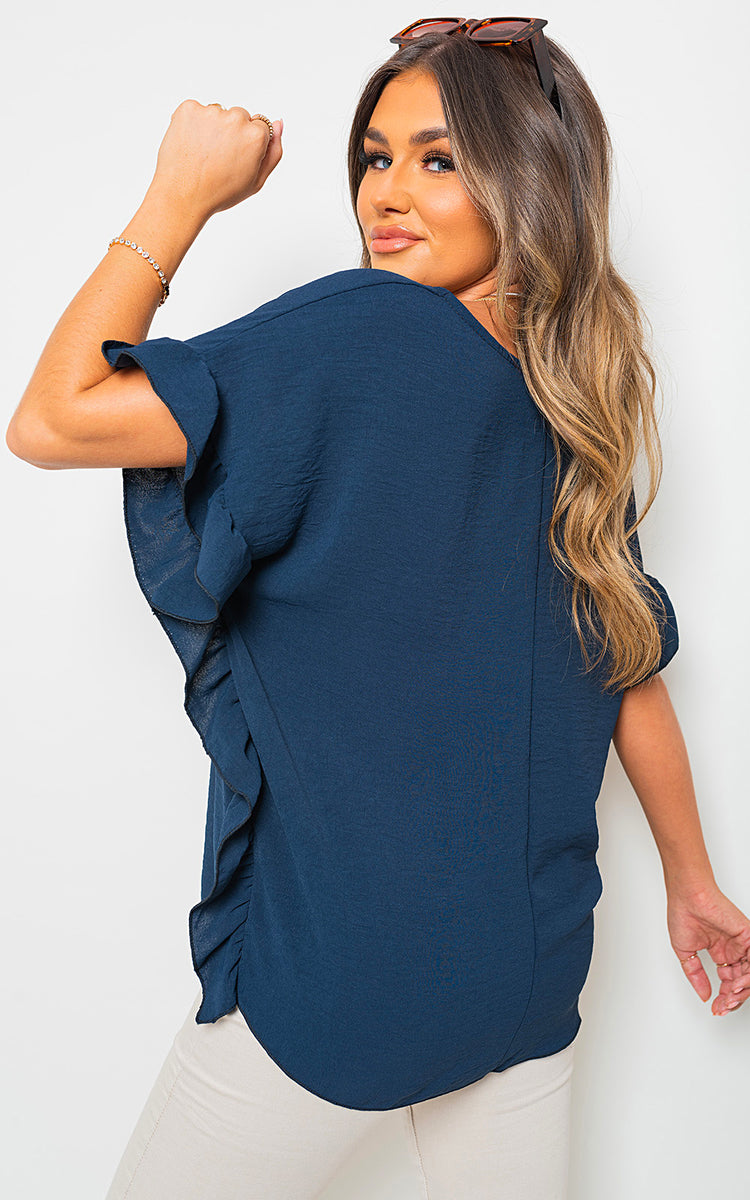 She Wears Glory™ Frill Sleeve Top