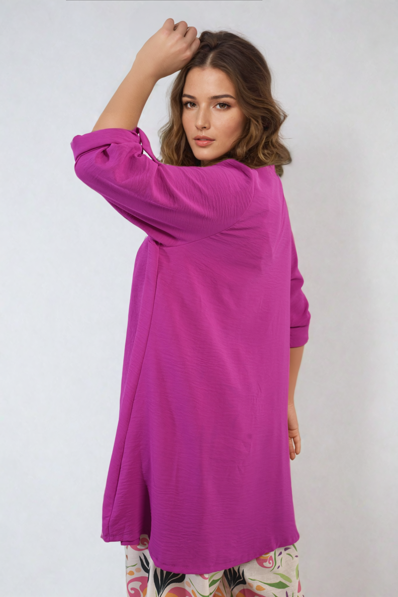 She Wears Glory™ Open Front Roll Up Sleeve Cardigan