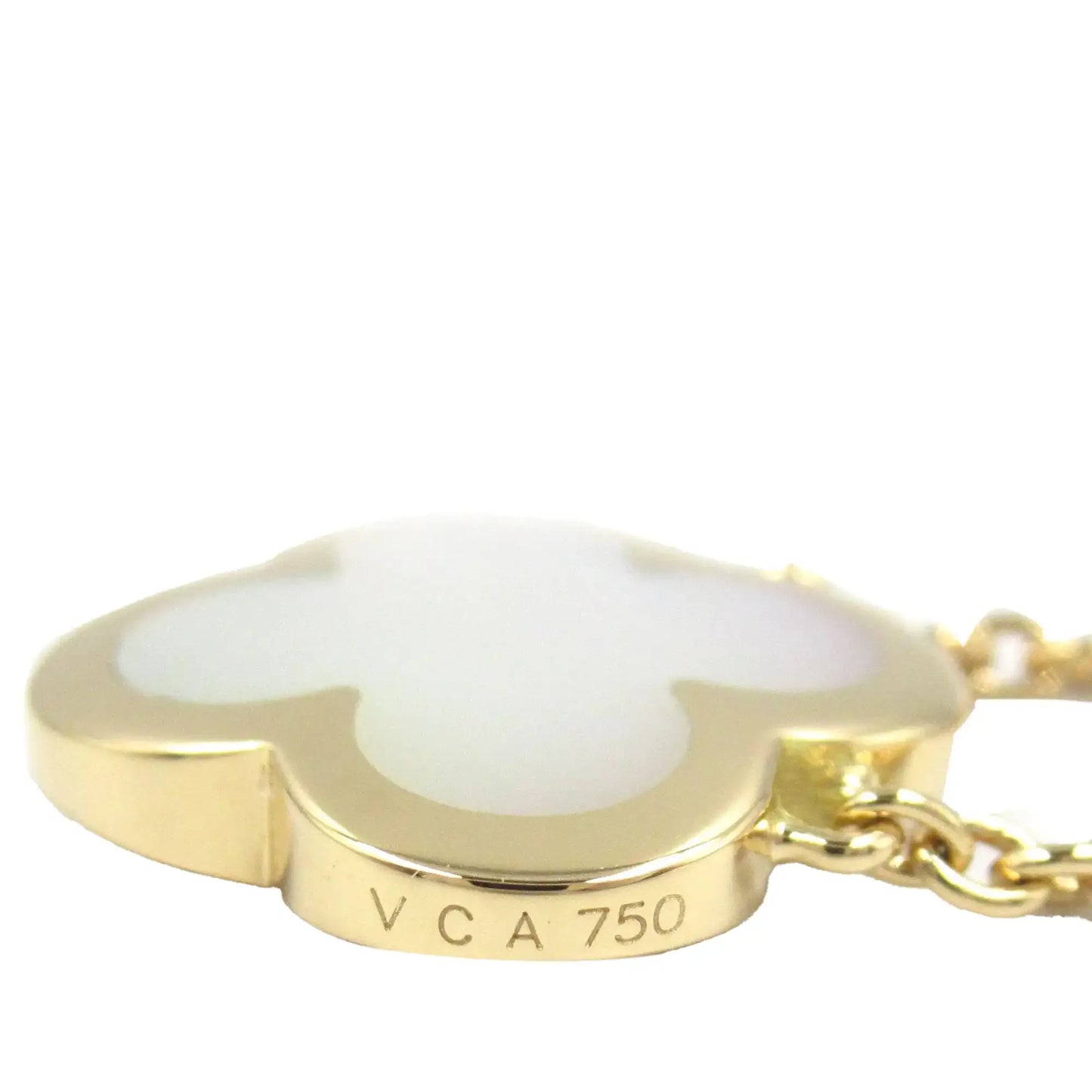 Van cleef and arpels 18K Yellow Gold and Mother of Pearl Pure Alhambra Pendant Necklace