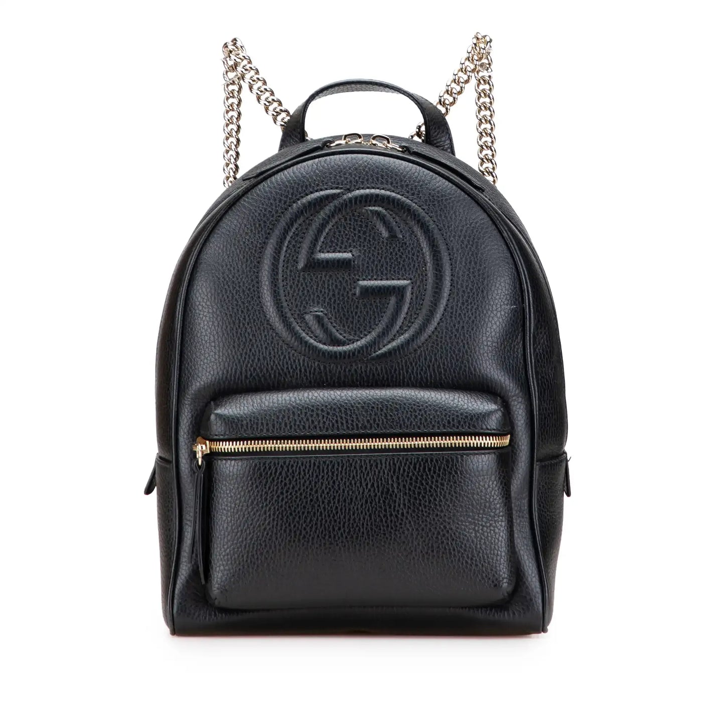 Gucci Pebbled Calfskin Soho Chain Backpack