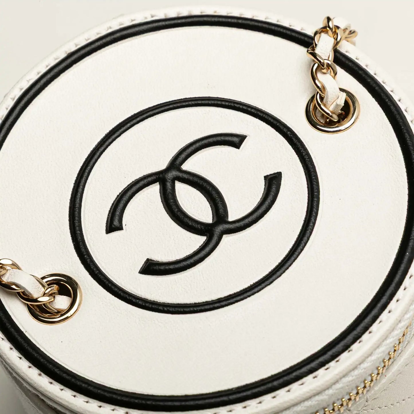 Chanel Quilted Lambskin Leather Chain and Charm Vanity Case