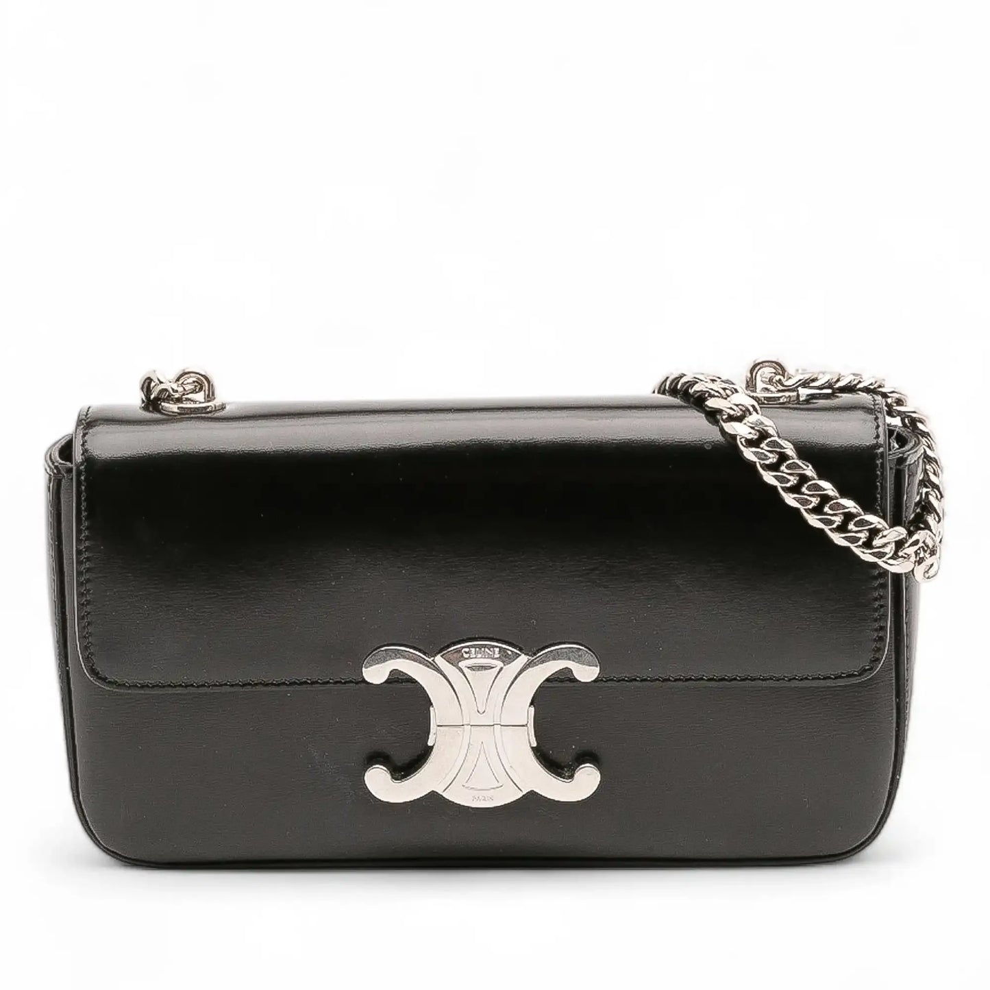 Celine Shiny Calfskin Claude Chain Shoulder Bag