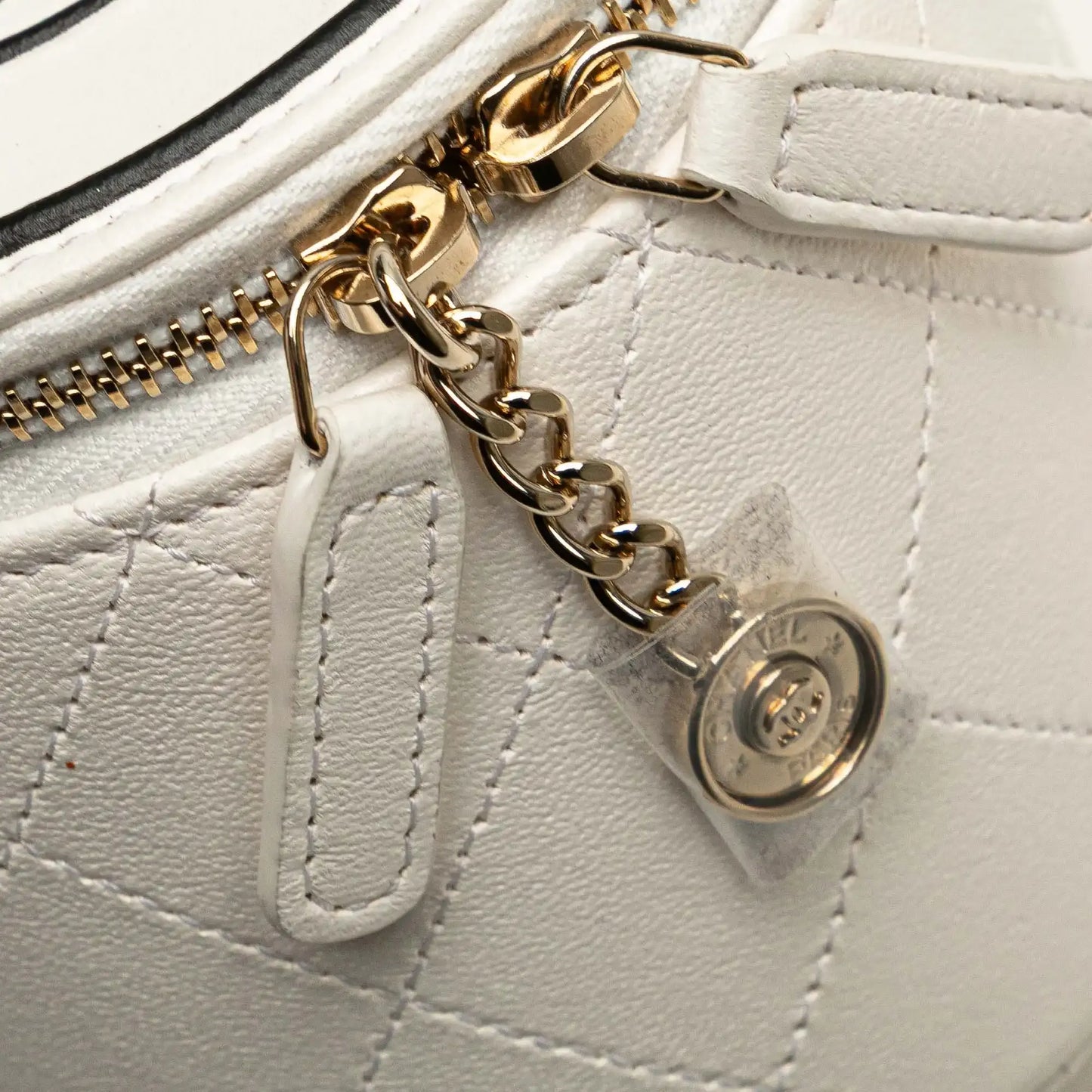 Chanel Quilted Lambskin Leather Chain and Charm Vanity Case