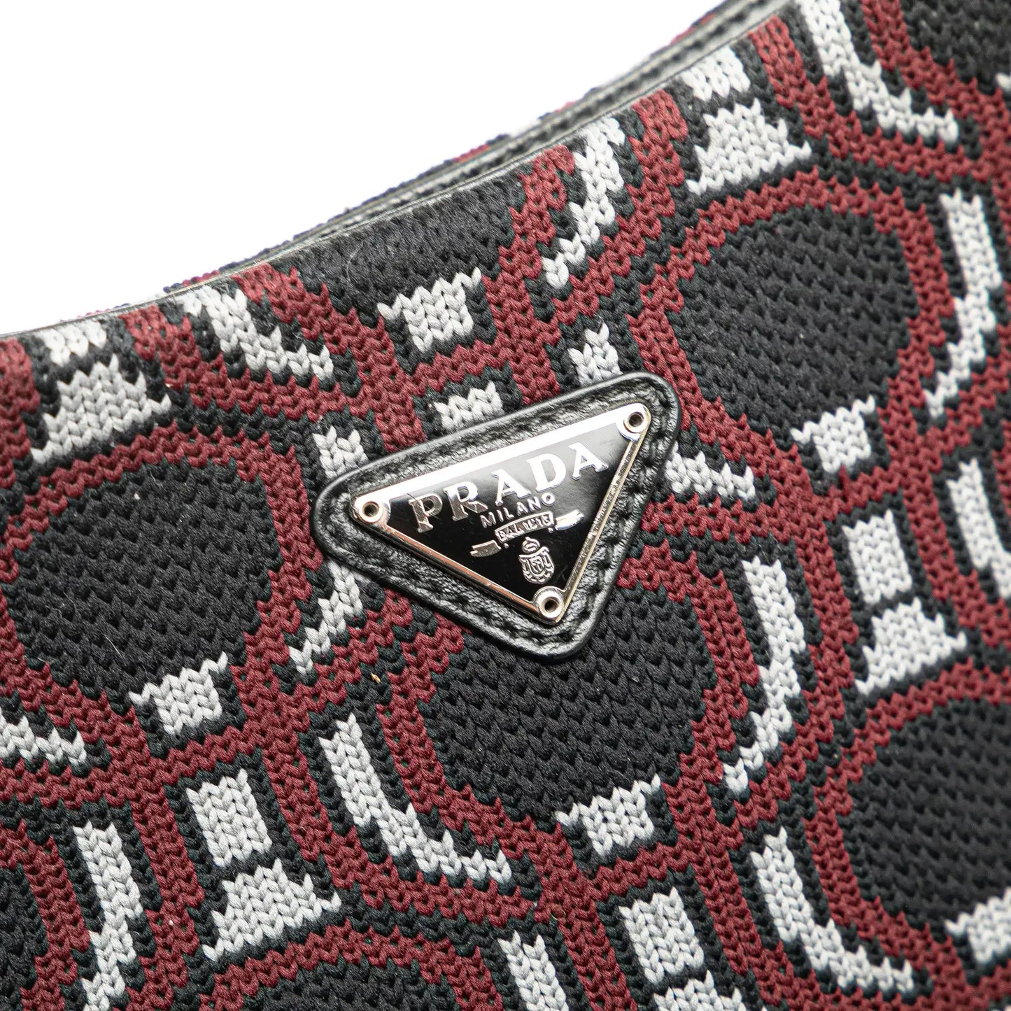Prada Jacquard Knit Cleo Shoulder Bag
