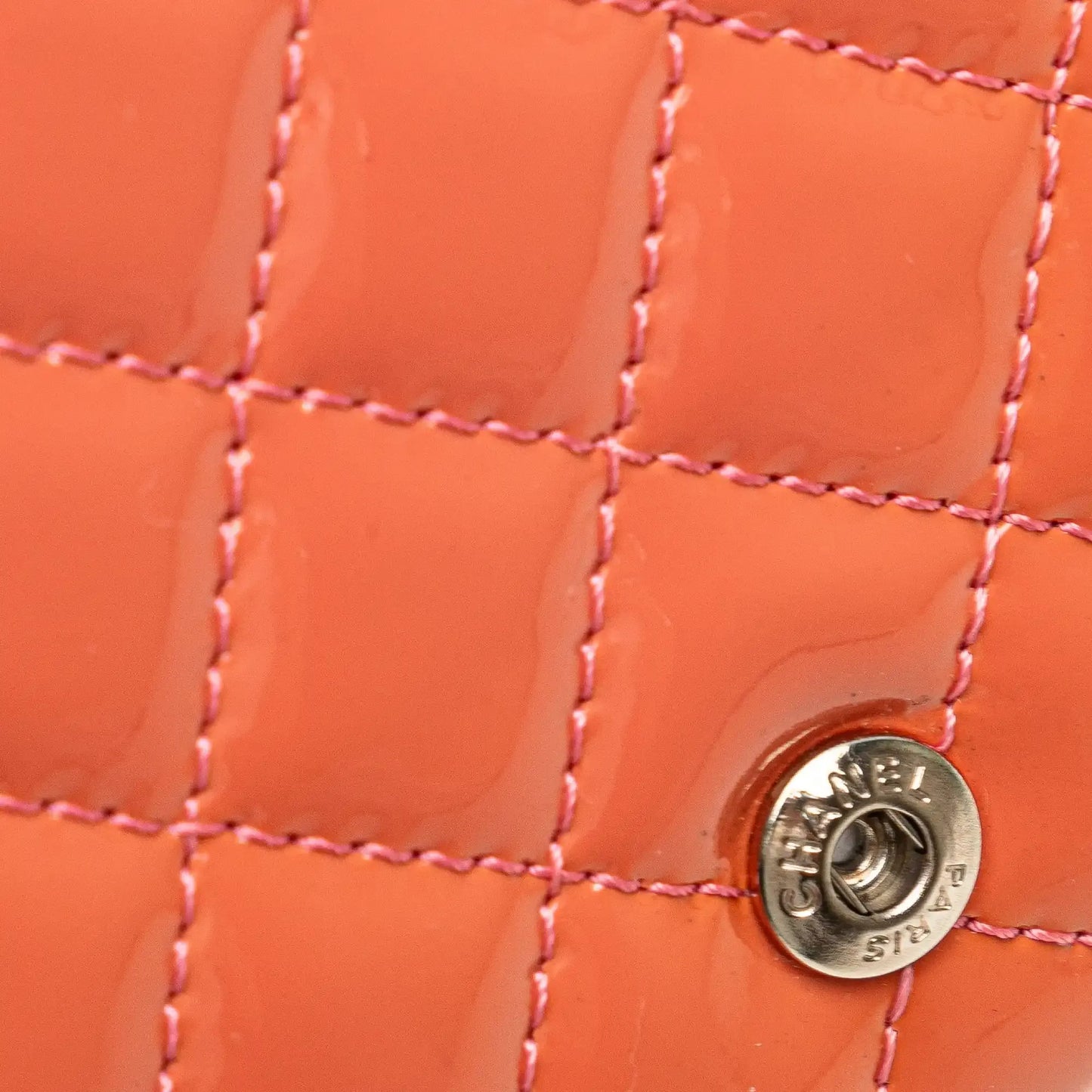 Chanel Quilted Patent Brilliant East West Wallet On Chain