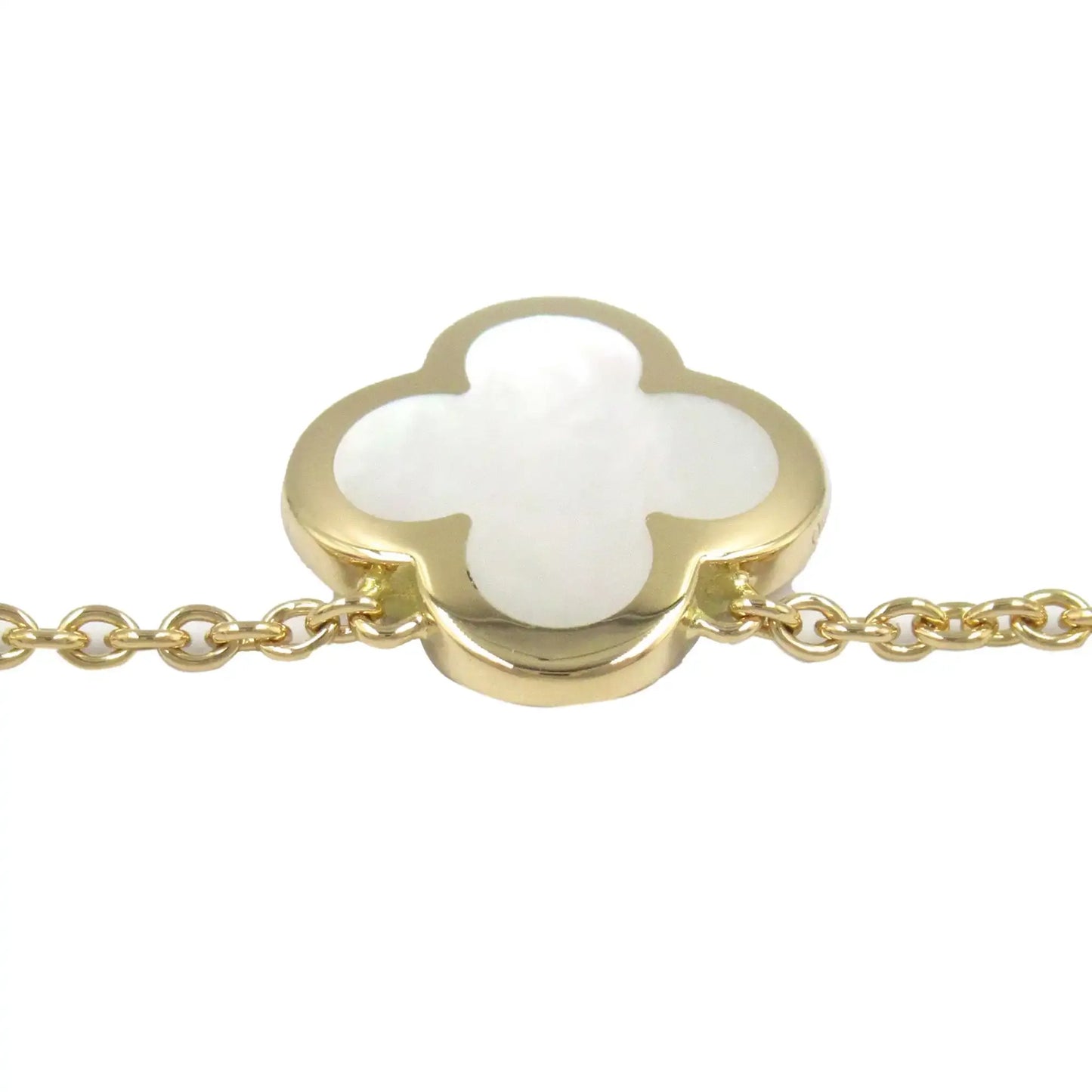 Van cleef and arpels 18K Yellow Gold and Mother of Pearl Pure Alhambra Pendant Necklace