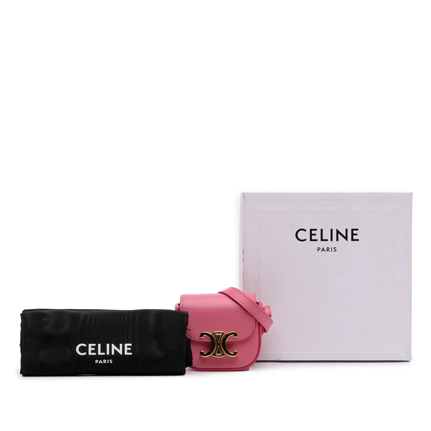 Celine Mini Shiny Calfskin Triomphe Crossbody