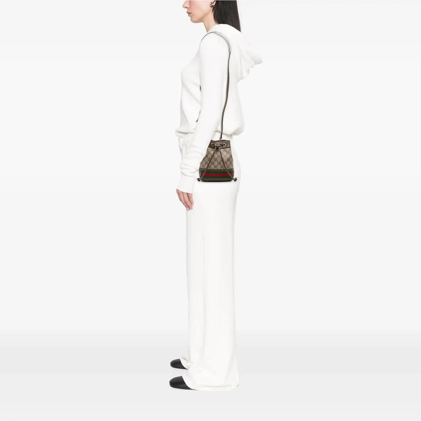 Gucci Mini GG Supreme Web Ophidia Bucket Bag