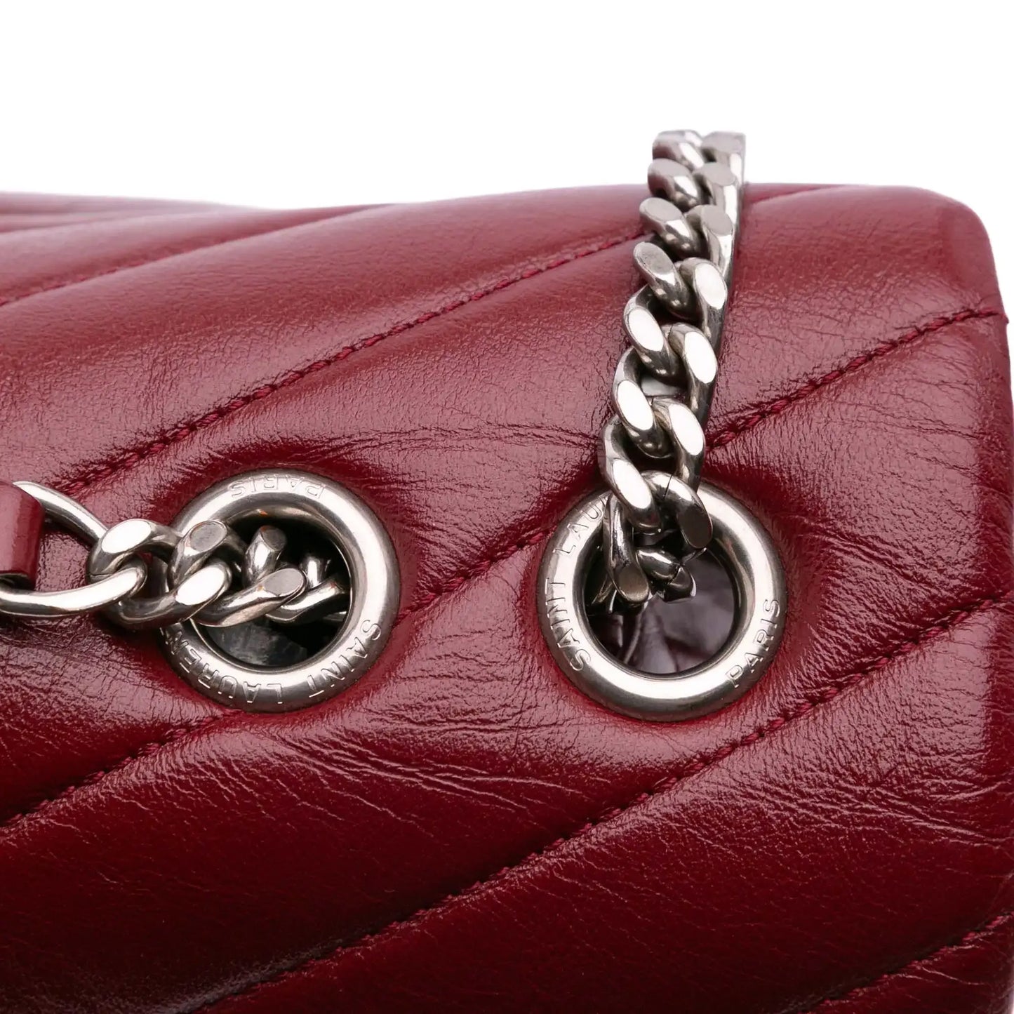 Saint Laurent Medium Matelasse Leather Monogram LouLou Chain Bag