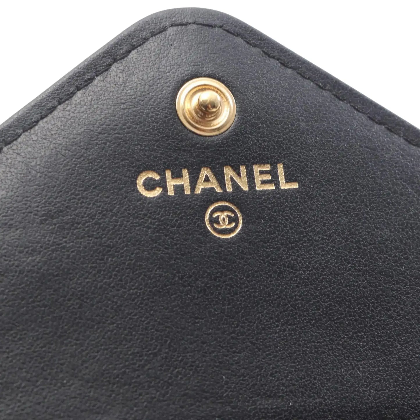 Chanel Chevron Lambskin Button Wallet On Chain