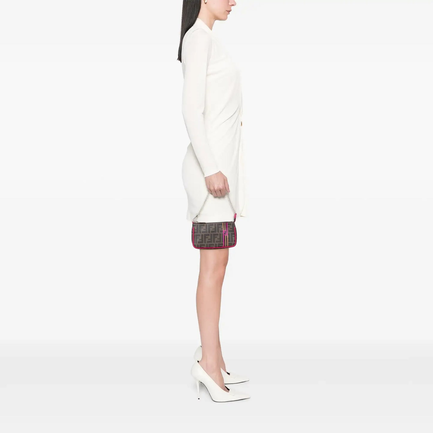 Fendi Zucca Spalmati Chain Pochette
