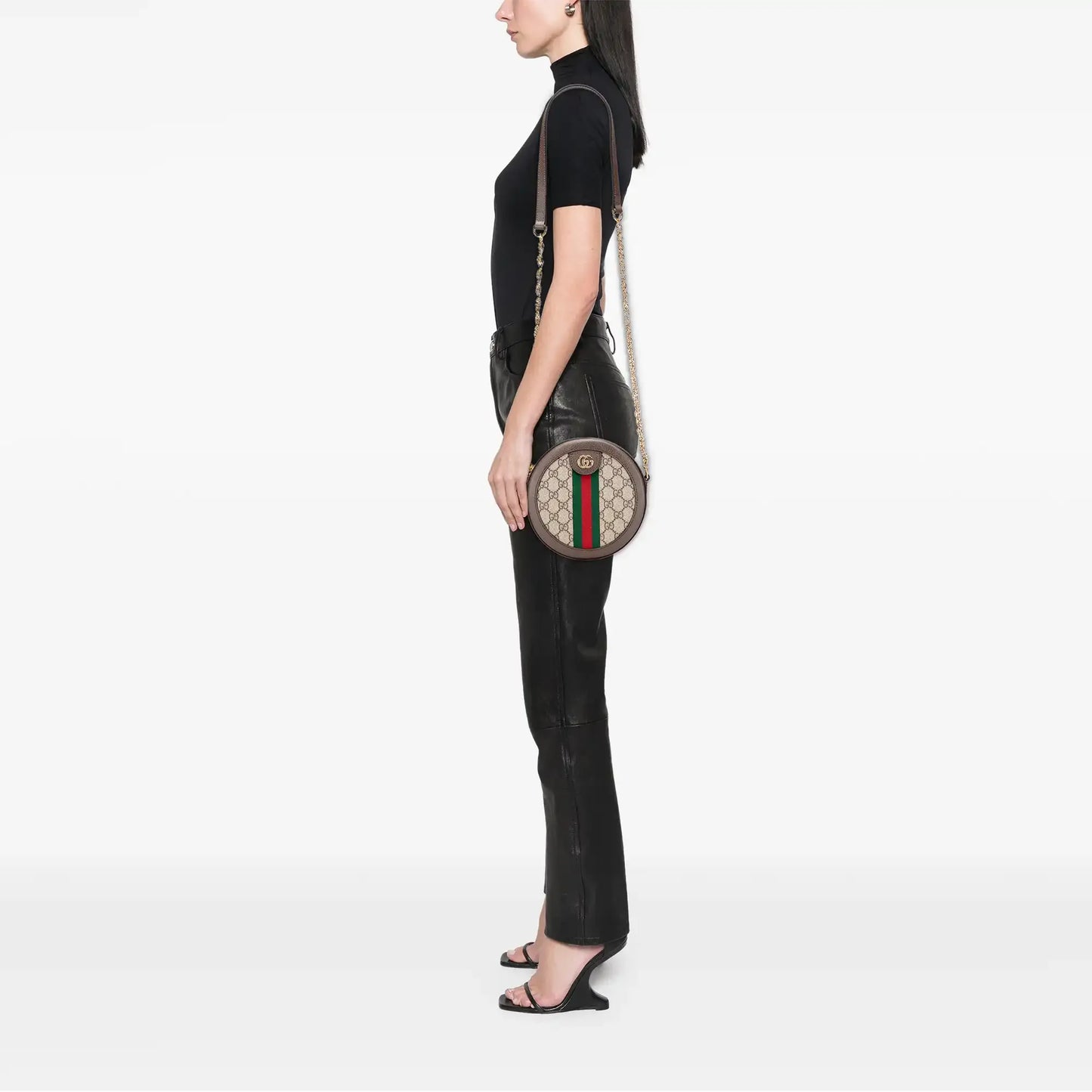 Gucci Mini GG Supreme Round Ophidia Crossbody