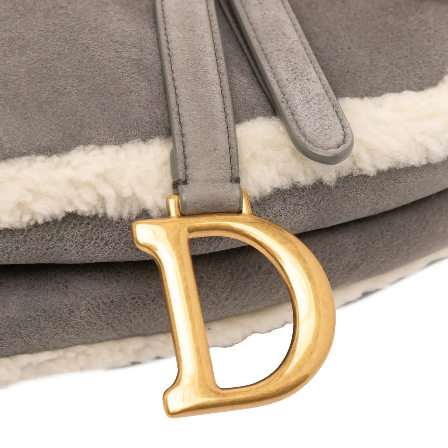 Dior Shearling Suede Saddle Bag