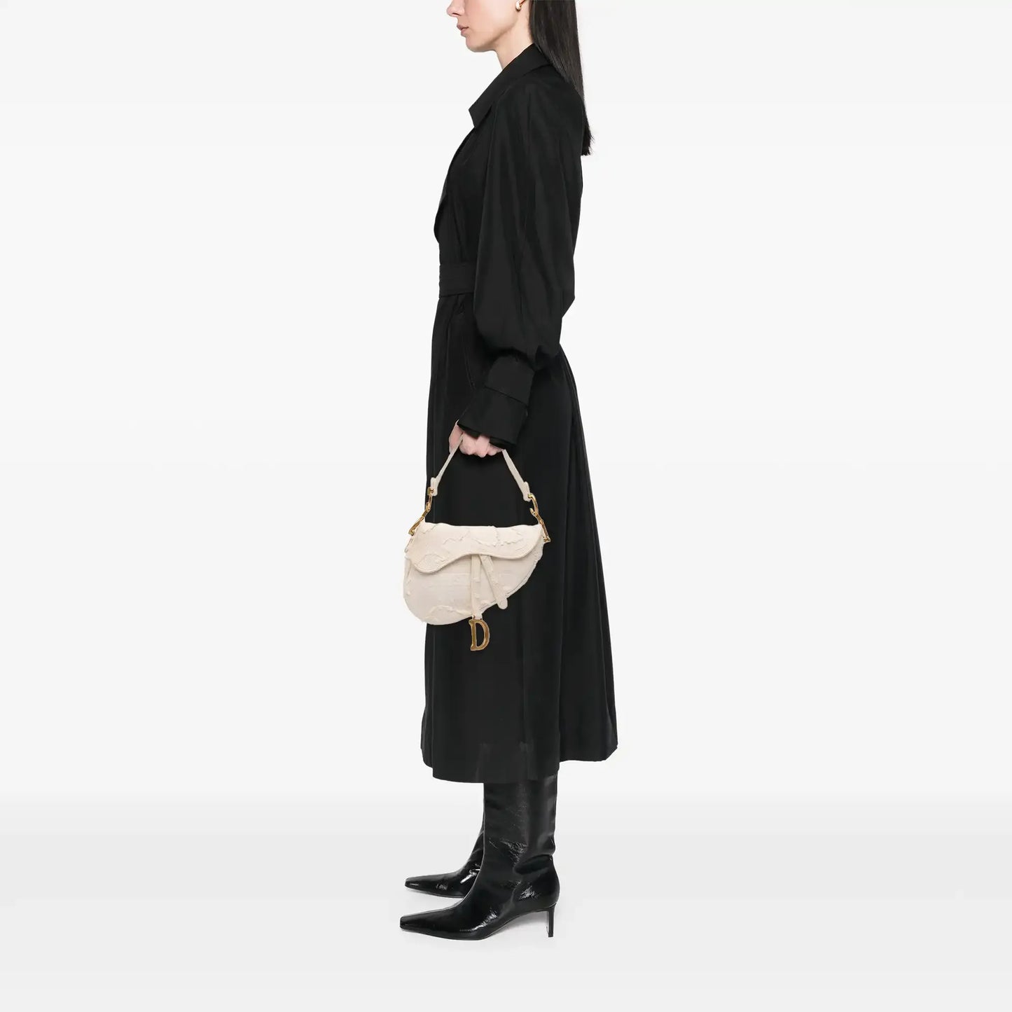 Dior Mini Canvas Embroidered Camouflage Saddle Bag