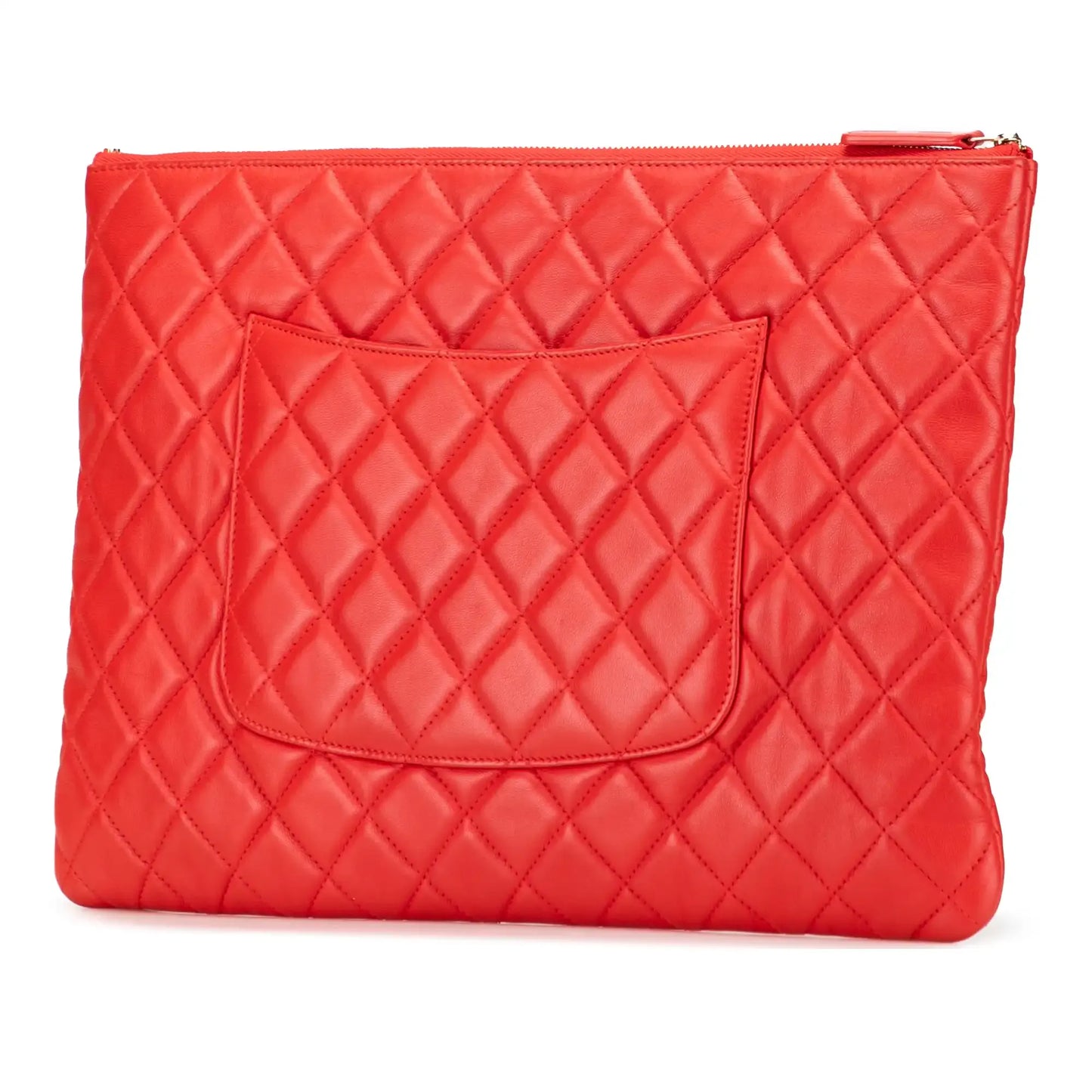 Chanel Large Quilted Lambskin O Case Clutch