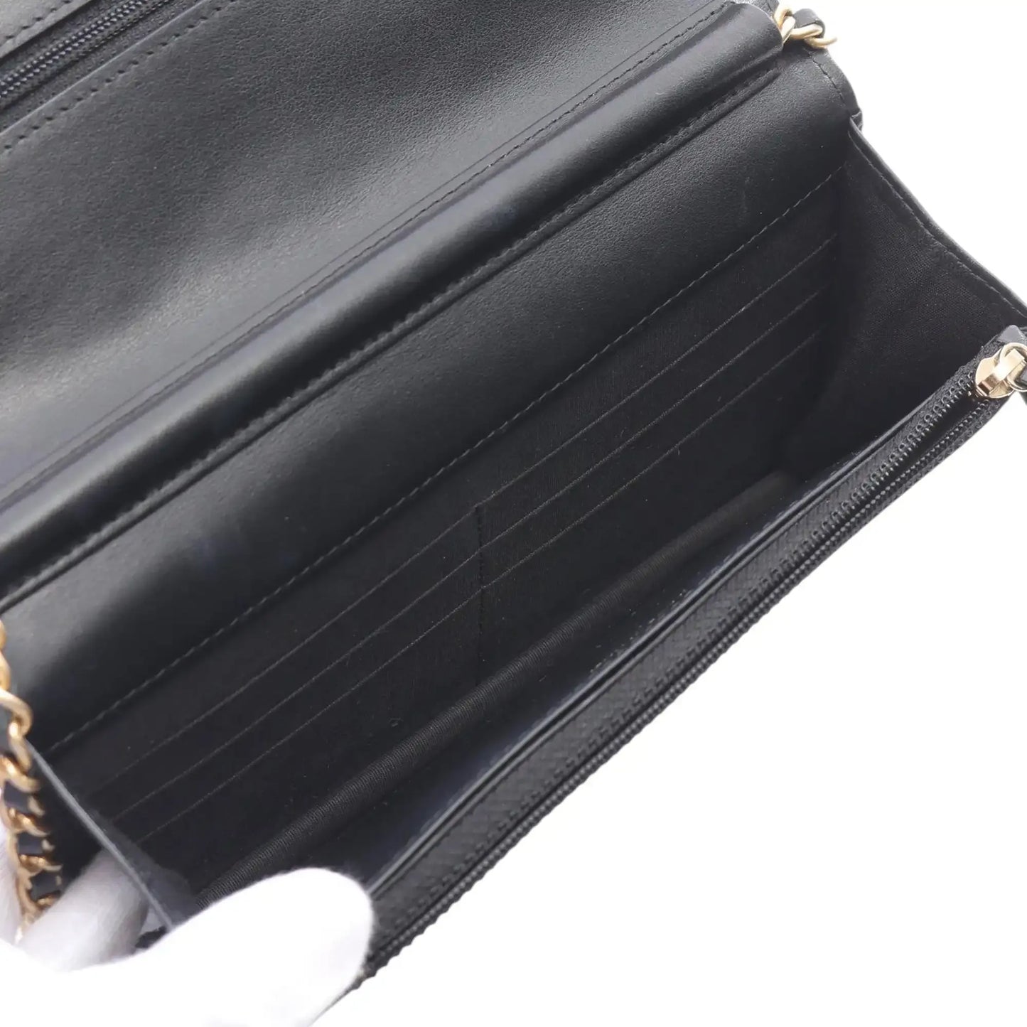 Chanel Chevron Lambskin Button Wallet On Chain