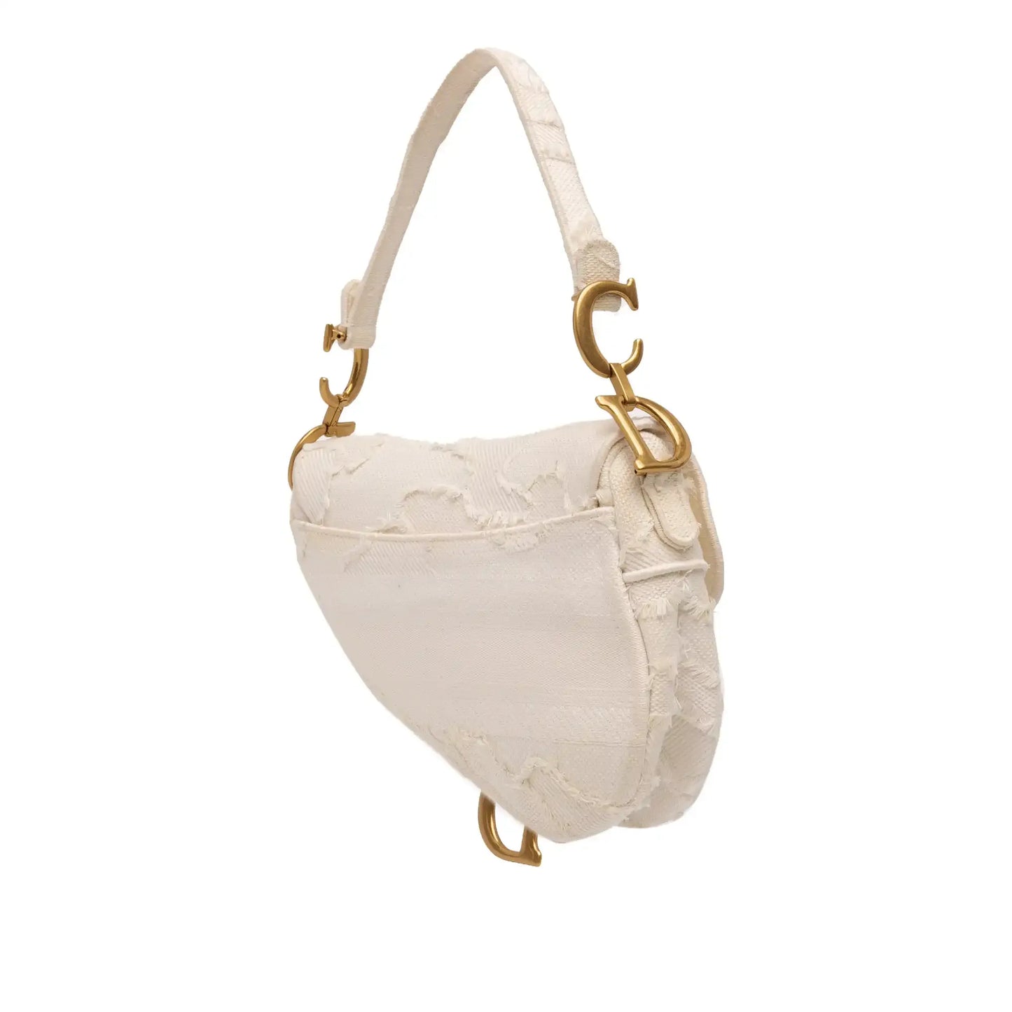 Dior Mini Canvas Embroidered Camouflage Saddle Bag