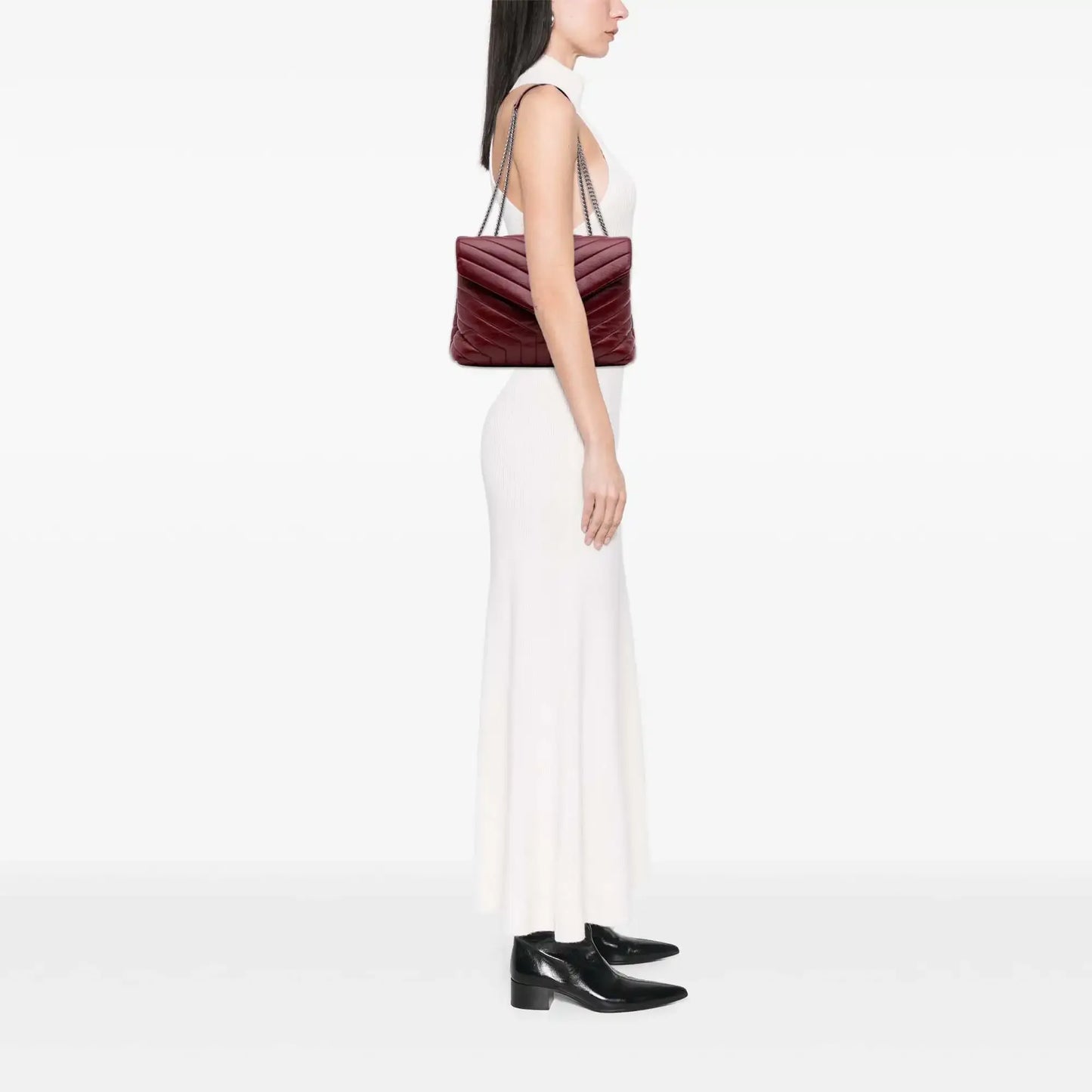 Saint Laurent Medium Matelasse Leather Monogram LouLou Chain Bag