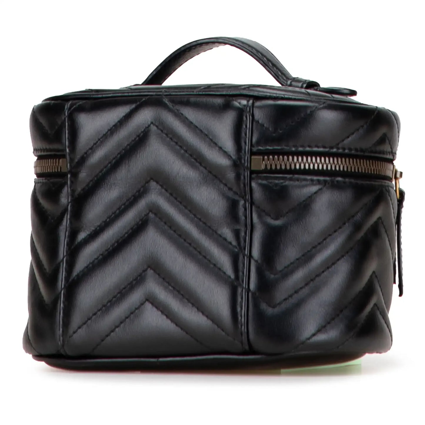 Gucci Mini GG Marmont Round Matelasse Leather Vanity Bag