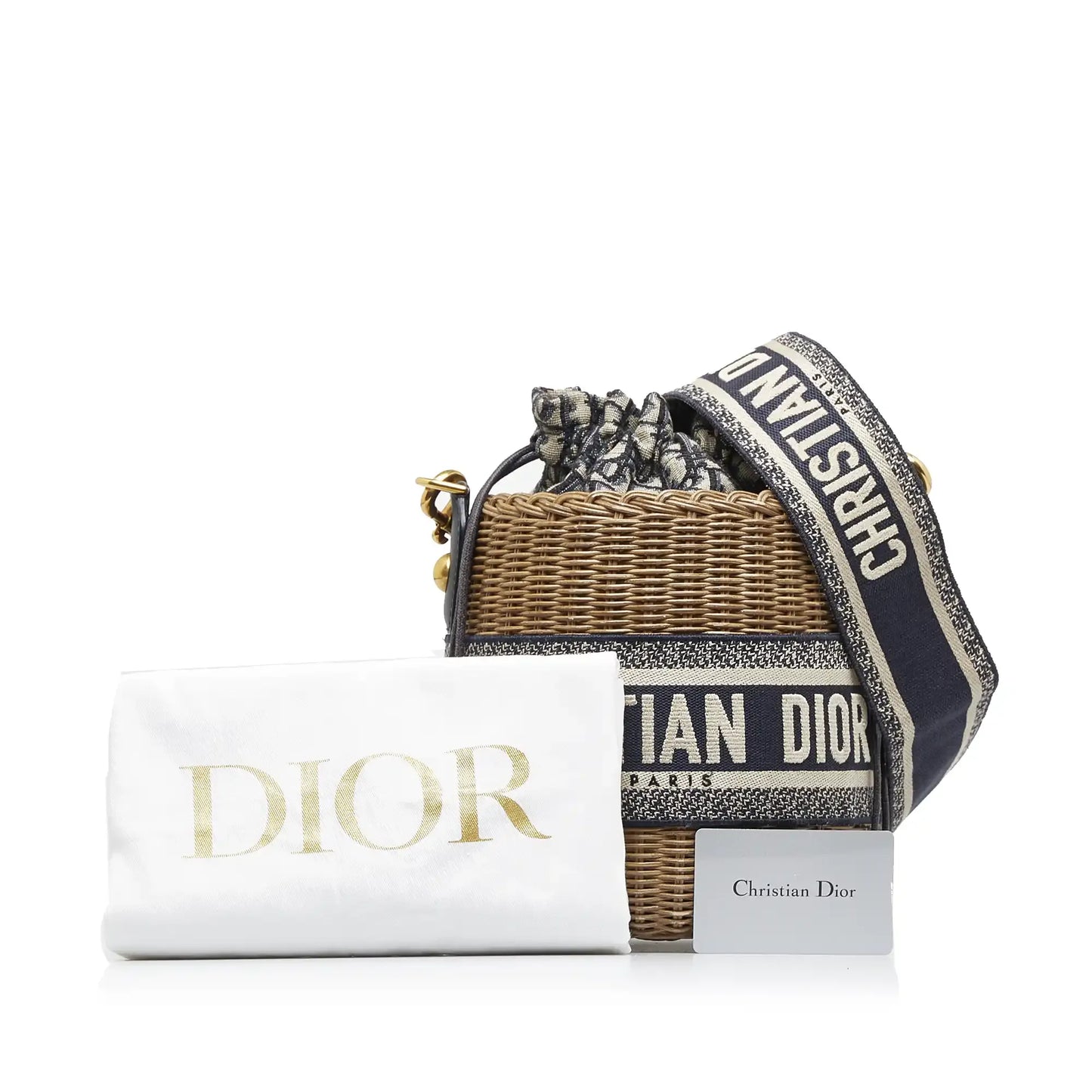 Dior Oblique Wicker Bucket Bag
