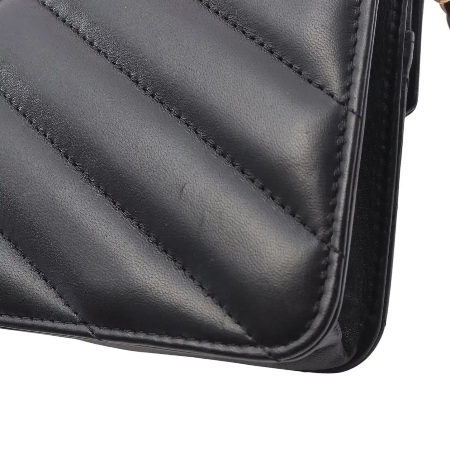Chanel Chevron Lambskin Button Wallet On Chain