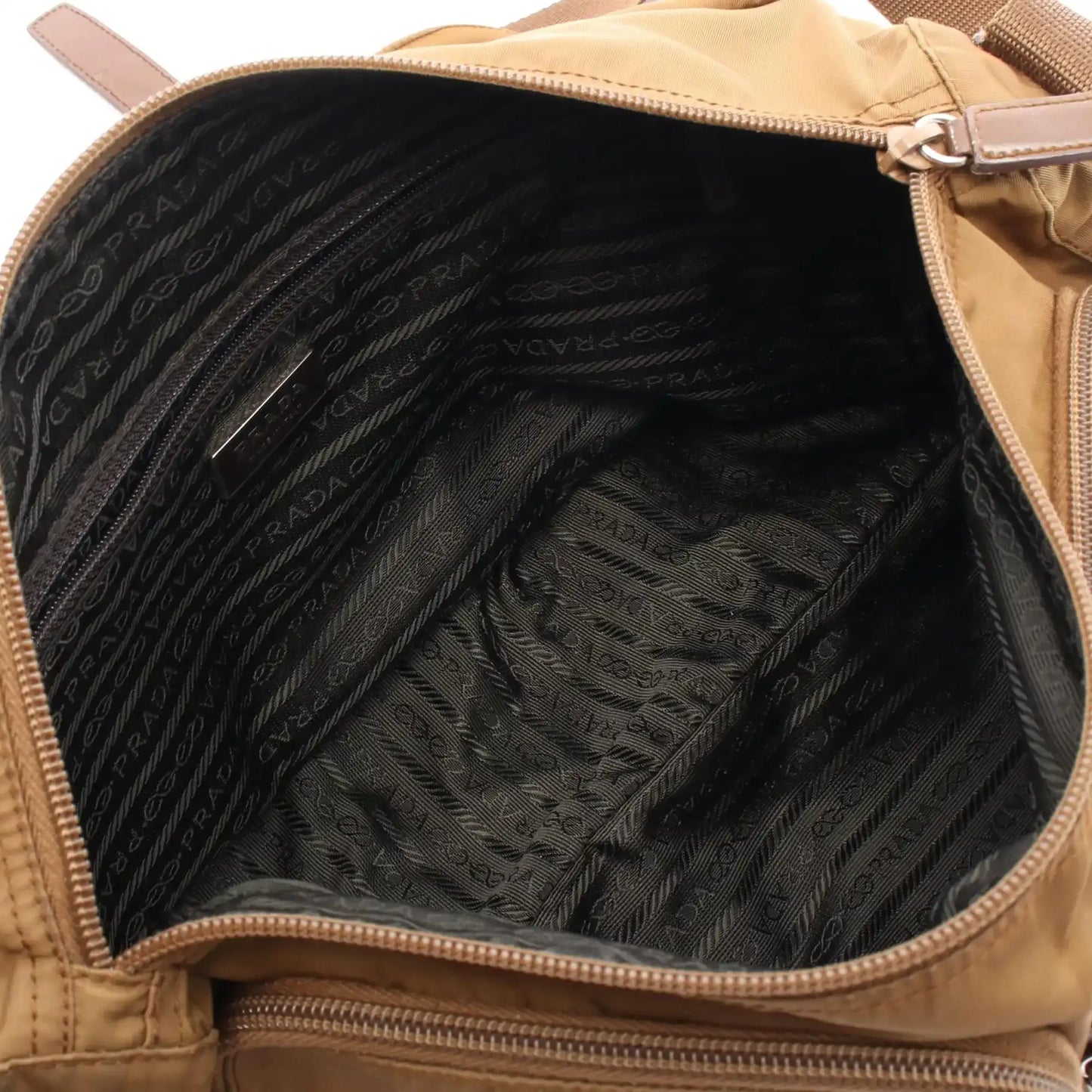 Prada Tessuto Zip Double Buckle Messenger Bag