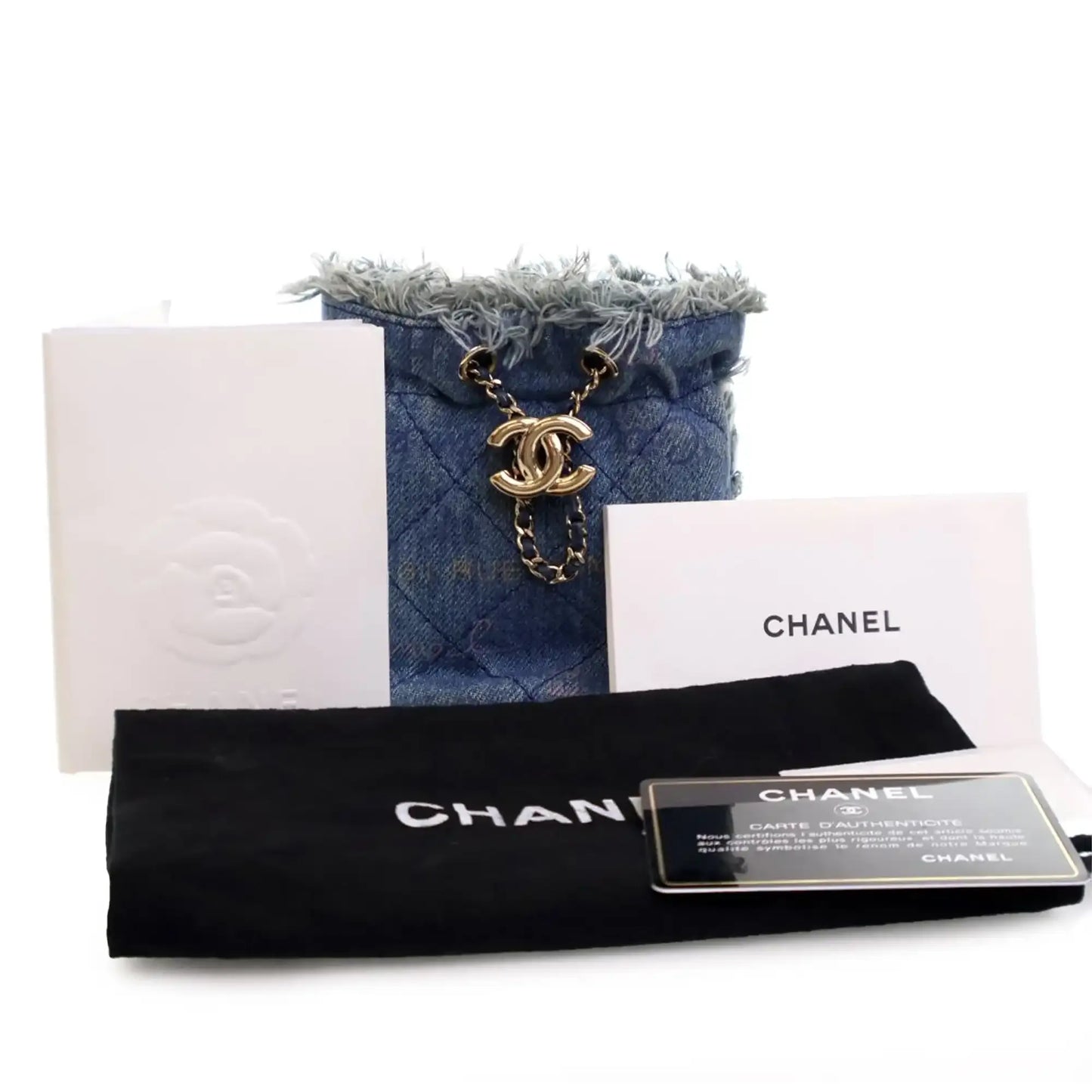 Chanel Mini Denim Mood Bucket with Chain