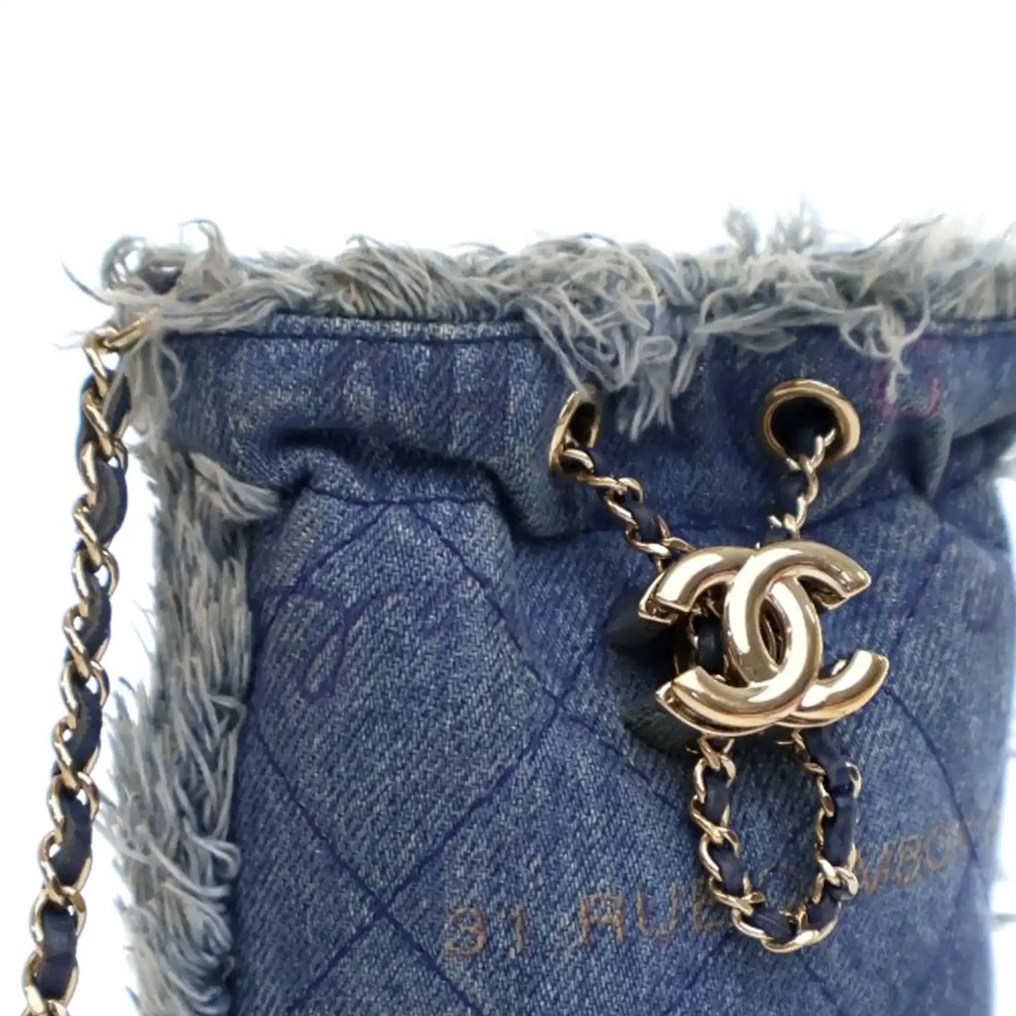 Chanel Mini Denim Mood Bucket with Chain