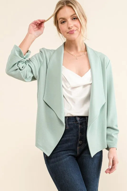 She Wears Glory “Ready in Season” Stretch Open-Front Blazer - She Wears Glory Beverly Hills