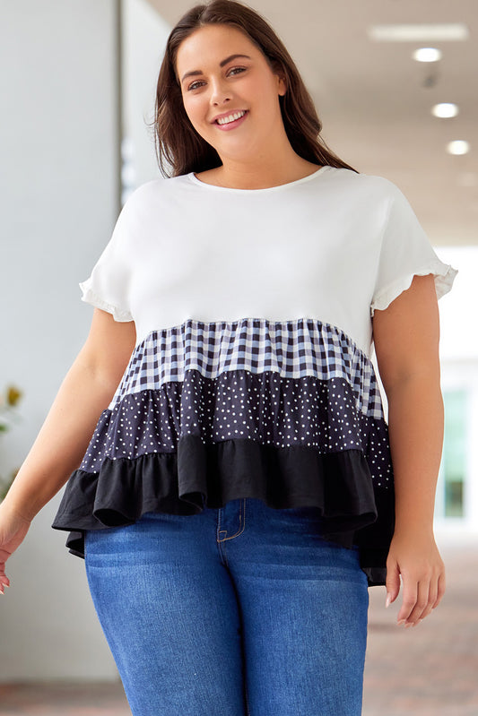 She Wears Glory™ – The Promise Plaid Tiered Blouse - She Wears Glory Beverly Hills