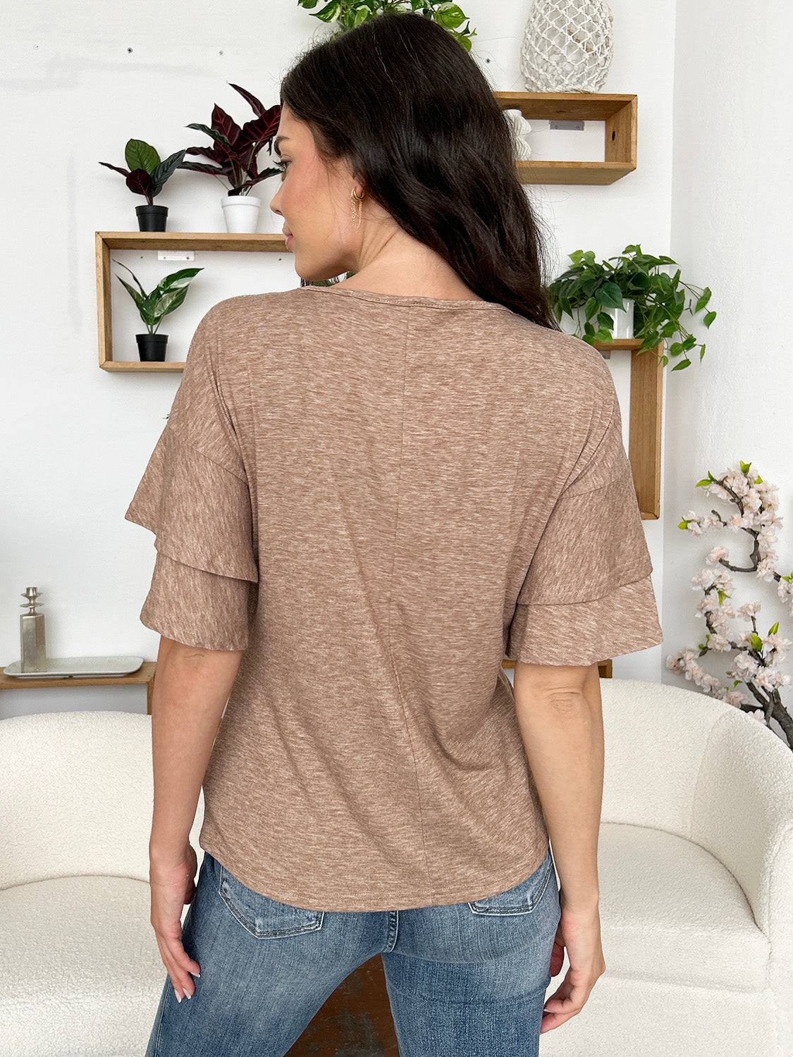 She Wears Glory™ — Chosen in Stillness V-Neck Blouse - She Wears Glory Beverly Hills