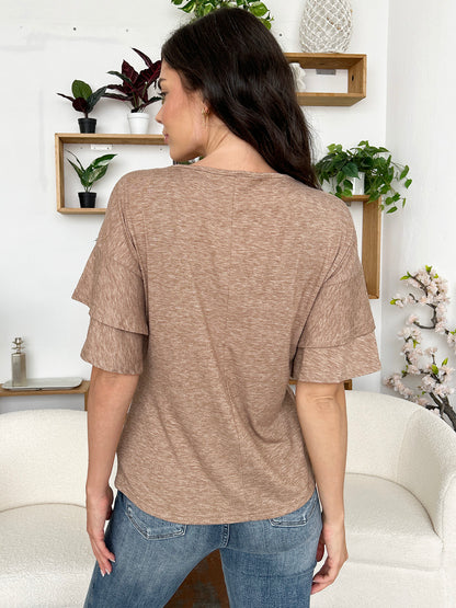 She Wears Glory™ — Chosen in Stillness V-Neck Blouse - She Wears Glory Beverly Hills