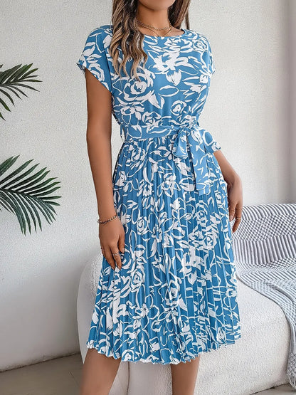 She Wears Glory “Leah’s Promise” Pleated Tie-Waist Dress - She Wears Glory Beverly Hills