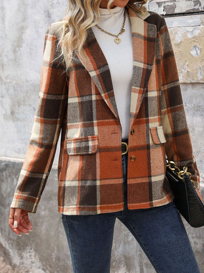 She Wears Glory “Crowned in Order” Plaid Button-Down Blazer - She Wears Glory Beverly Hills