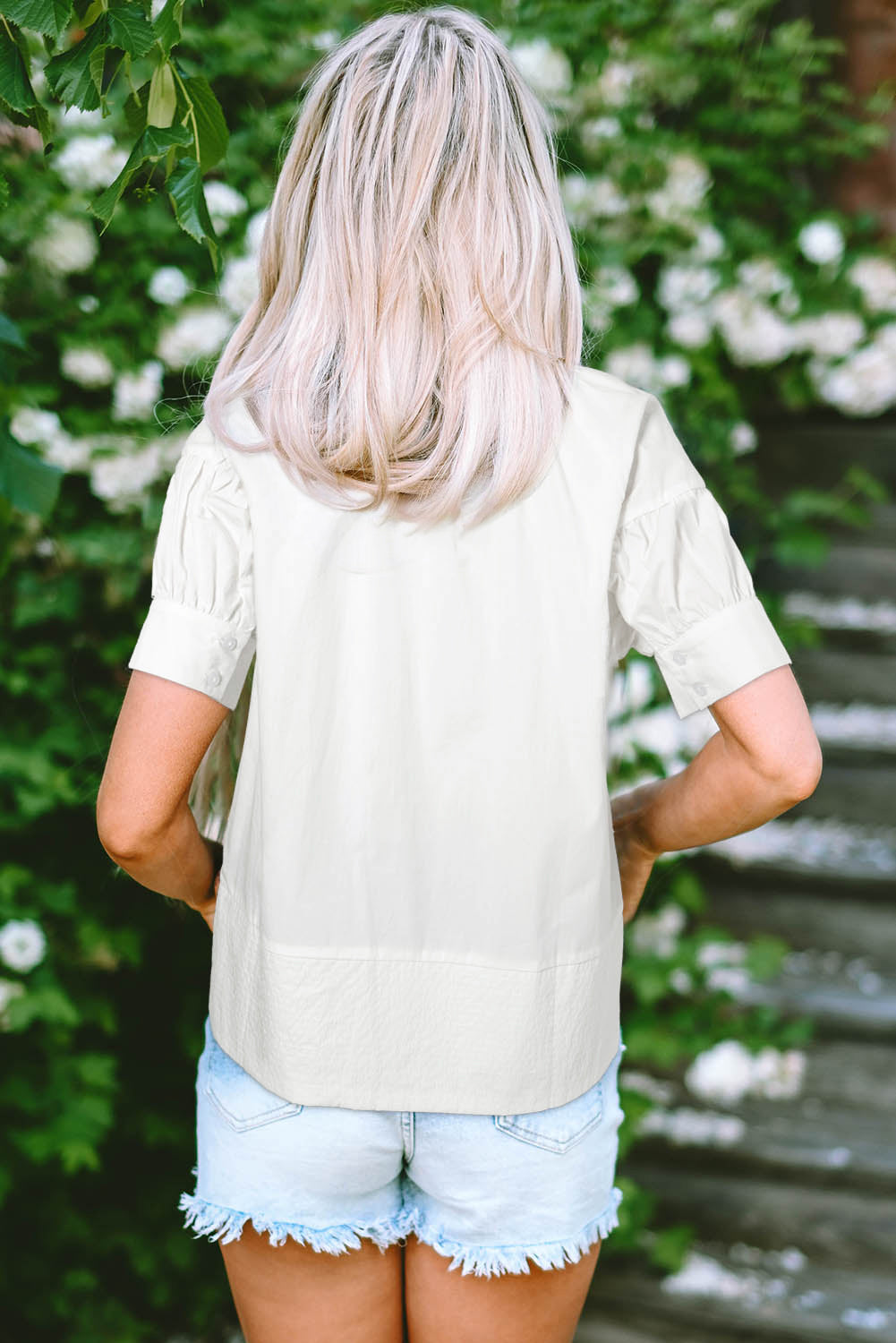 She Wears Glory™ — Anchored in Peace Cotton Blouse - She Wears Glory Beverly Hills