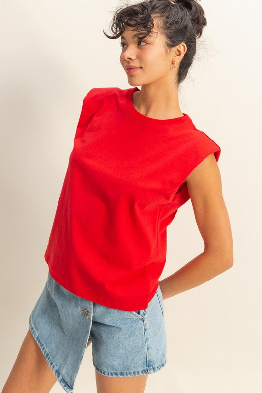 She Wears Glory™ Structured Sleeveless Cotton Top – Strength at the Shoulders, Stillness in the Spirit - She Wears Glory Beverly Hills