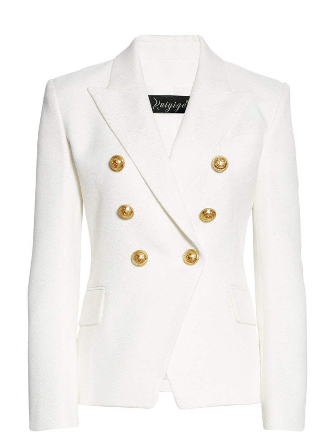 She Wears Glory “Established in Grace” Lapel Collar Buttoned Blazer - She Wears Glory Beverly Hills