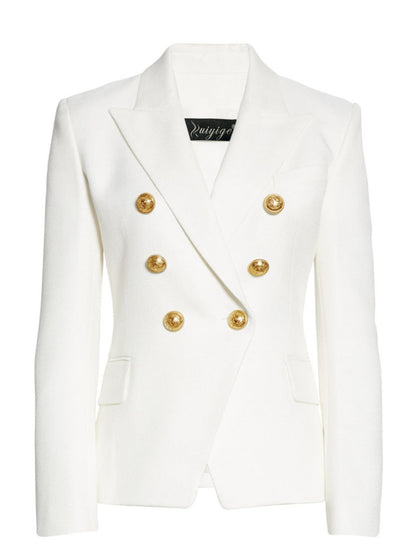 She Wears Glory “Established in Grace” Lapel Collar Buttoned Blazer - She Wears Glory Beverly Hills