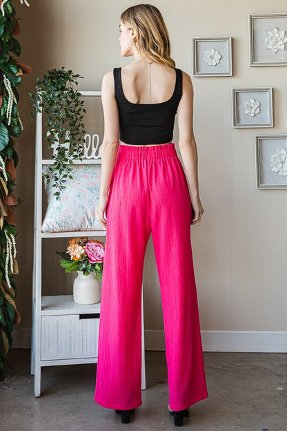 She Wears Glory™ “Walk of Purpose” Front Tie Paperbag Waist Pants - She Wears Glory Beverly Hills