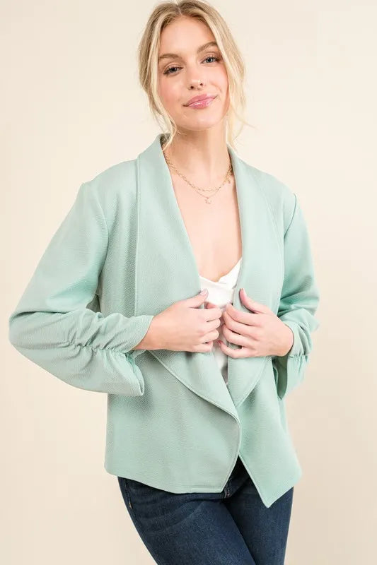 She Wears Glory “Ready in Season” Stretch Open-Front Blazer - She Wears Glory Beverly Hills
