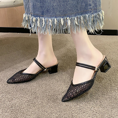 She Wears Glory™ — Esther’s Edge Point Toe Block Heel Sandals - She Wears Glory Beverly Hills