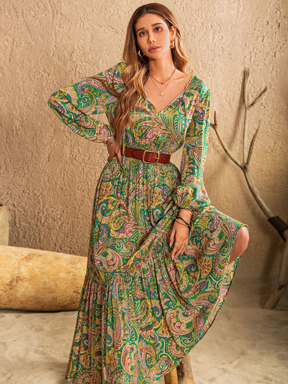 She Wears Glory “Esther Arising” Tie-Neck Long Sleeve Dress - She Wears Glory Beverly Hills